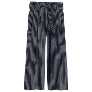 J. Crew Point Sur Women’s Size 6 Navy Blue White Striped Linen Paperbag Pants